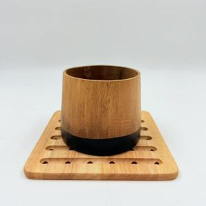 Rubberwood Coaster Square Heat Insulating <b>Mat</b> For Bowl <b>Plate</b> Home Dining Placemat Solid Color - Product Image 1