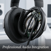 Câble audio noir haute résilience pour casque, spirale, avec gaine en caoutchouc de 72 mm, plus de 6000 cycles de flexion, faisceau de câbles audio OEM ODM