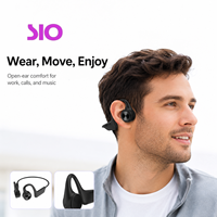 Écouteurs à conduction osseuse JL Chip Bluetooth 5.3 à crochet d'oreille, étanches IPX8, autonomie 4-8h, commande vocale, stéréo, noirs
