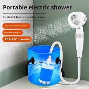 Pompe de douche portable pour le camping, rechargeable par USB, pour le camping en plein air, la randonnée, le lavage de voiture, la douche de voyage, pompe de pulvérisation - Product Image 2