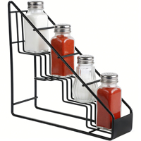 Étagère de rangement pour épices de cuisine en fil métallique à 4 compartiments, présentoir, support pour sirop de café, organisateur