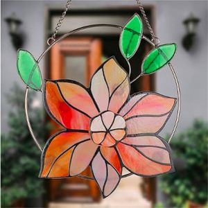 Fabrication sur mesure en gros d'objets artisanaux, cadre en fer, verre double couche, fleurs multicolores roses pour la décoration de Noël - Product Image 4