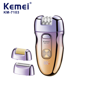 Épilateur électrique Kemei Km-7103 3 en 1, nettoyage du visage, sans fil, rechargeable, batterie, épilateur pour femmes, épilateur - Product Image 1