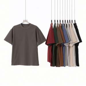 T-shirts d'été pour hommes, teints, grande taille, respirants, écologiques, à épaules tombantes, unis, avec design personnalisé sur le devant, pour la gym et le fitness - Product Image 1