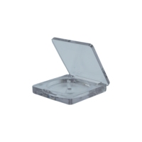 Yuecai Boîtier compact carré transparent vide pour fard à joues, illuminateur, fard à paupières, anticernes, avec compartiment rond, vente en gros