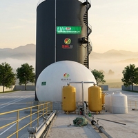 Solution intégrée de centrale biogaz pour la digestion anaérobie des déchets organiques de fumier d'élevage avec réservoir GFS