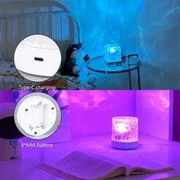 Lampe de chevet LED à télécommande USB avec projecteur d'ondulations d'eau en cristal, idéale pour chambre à coucher, salle de jeux, cadeau