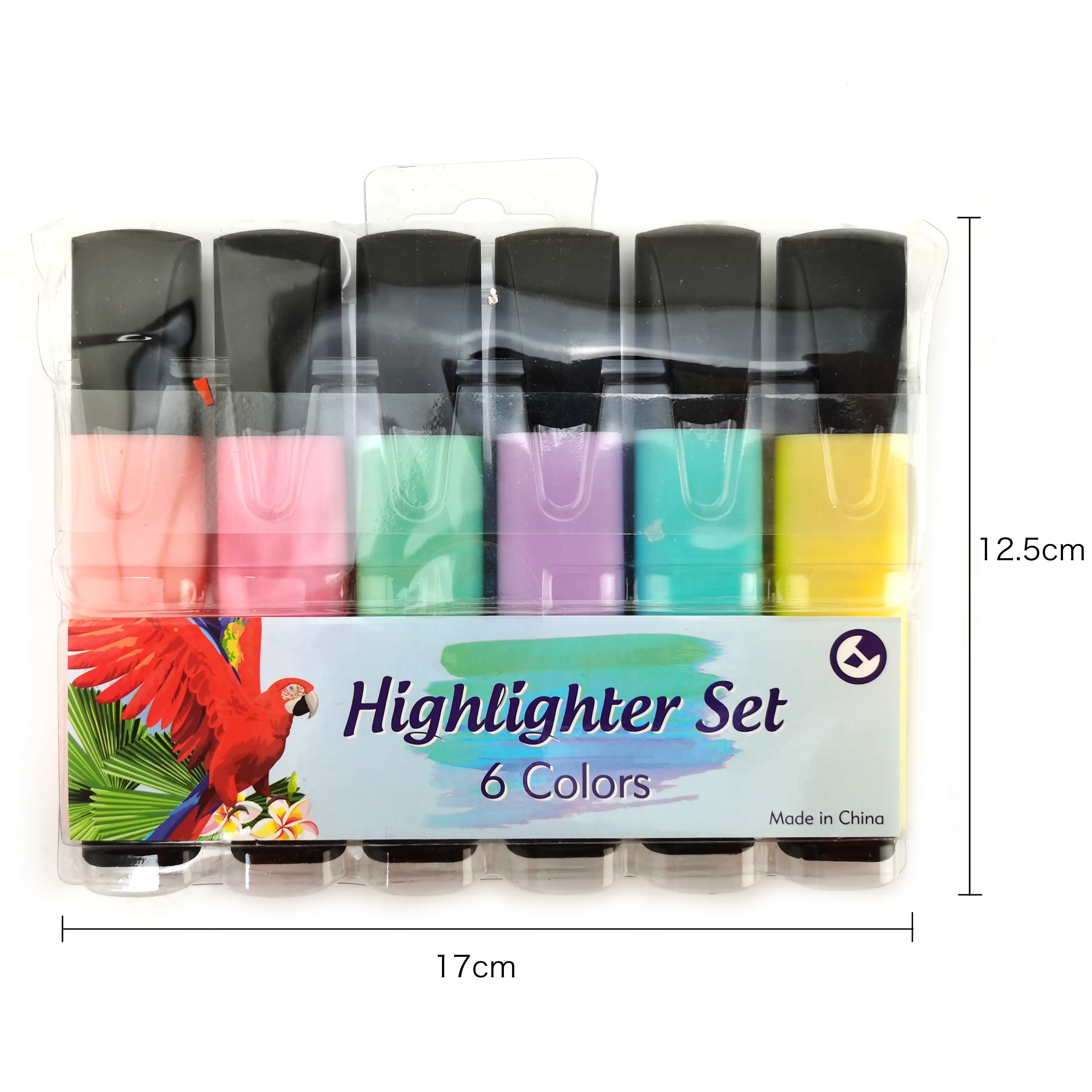 High quality Hot sale student stationary big volume 2/4/6 multi-color highlighter marker fluorescent pen for school and office
