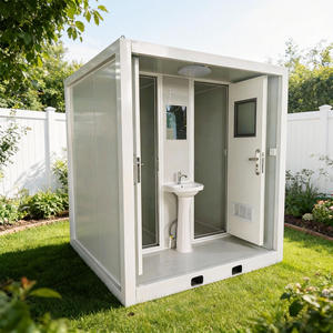 Baño Prefabricado Económico de Doble Cabina, Remolque Móvil con Panel Sándwich para Baños, Ideal para Construcción, Campamentos, Parques y Eventos - Product Image 1