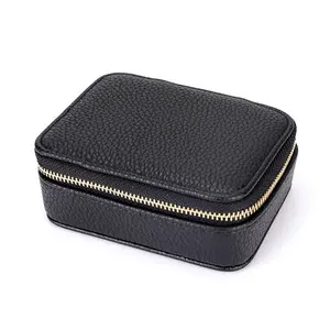 Custom Luxury Multifunctional travel medicine box, pill Organizer Casestorage box, PU ring jewelry storage box
