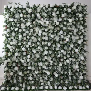 M167 Цветочная настенная 3D рулонная подвесная Гортензия цвета слоновой кости искусственный шелк белый цветок настенная декорация для свадьбы вечеринки