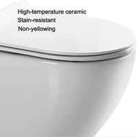 Ensemble WC mural personnalisé HG avec chasse d'eau, abattant à fermeture douce, forme ovale, design moderne, WC monobloc avec bidet