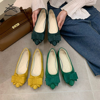 Chaussures de Ballet Grande Taille pour Femmes, Mocassins Plats à Bout Pointu et Nœud Papillon pour Dames
