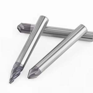 HRC60 Fraise à chanfreiner 90 degrés 4 cannelures Carbure Coin Fraise à chanfreiner Ébavurage 4 6mm Bords V Groove Router - Product Image 6