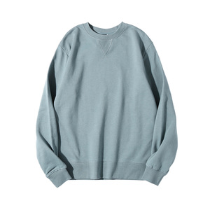 Morandi 380g Terry Triangle Neck Anti-Wrinkle Cotton <strong>Vests</strong> <strong>for</strong> <strong>Men</strong> Women Haze Blue Drop Shoulder Overside <strong>Long</strong> <strong>Sleeve</strong> Winter - Product Image 5