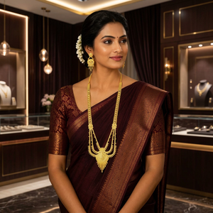Wholesale 14K 18K 24K Micron Gold Rani Haar <b>Long</b> <b>Necklaces</b> Brass Traditional Dubai Style Bridal Gold Filled Jewelry Oro Joyeria - Product Image 3
