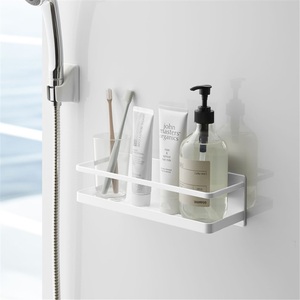 Modern Double Tier Wall-Mounted Stainless Steel Waterproof Bathroom <b>Storage</b> <b>Shelf</b> with Punch-Free Installation - Product Image 2