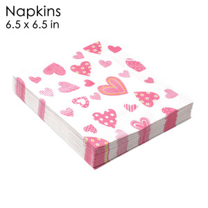 Servilletas de Papel Desechables con Diseño de Corazón Rosa <span class=keywords><strong>para</strong></span> Fiesta <span class=keywords><strong>Romántica</strong></span> de San Valentín, Colores Impresos Personalizados <span class=keywords><strong>para</strong></span> <span class=keywords><strong>Cena</strong></span> <span class=keywords><strong>en</strong></span> <span class=keywords><strong>Hotel</strong></span> - Product Image 5
