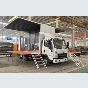 รถบรรทุกพ่วงเวทีเคลื่อนที่ SINOTRUK HOWO 4x2 พวงมาลัยซ้าย/ขวา ขนาด 48 ลูกบาศก์เมตร สำหรับคอนเสิร์ตดนตรี ราคาประหยัด - Product Image 1