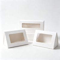 Boîtes rigides personnalisées en papier d'art imprimé avec fenêtre triangulaire et revêtement UV, cartons jetables pour boissons, idéales pour les cadeaux de thé aux herbes