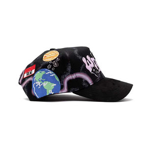 Casquette de baseball Rico Hat de haute qualité, personnalisée, noire avec une barbe verte, 5 panneaux, snapback, visière incurvée, étiquette en daim - Product Image 2