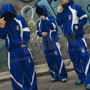 Ensemble de Sport Sur Mesure en Polyester et Nylon : Hoodie Ample, Broderie, Coupe Oversize, Tissu Lourd, pour la Course et le Jogging, Coupe-Vent, pour Hommes - Product Image 3