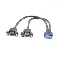 Kabel USB 3.0 ke Header Motherboard 50cm Biru 2 Port Panel Mount Tersedia