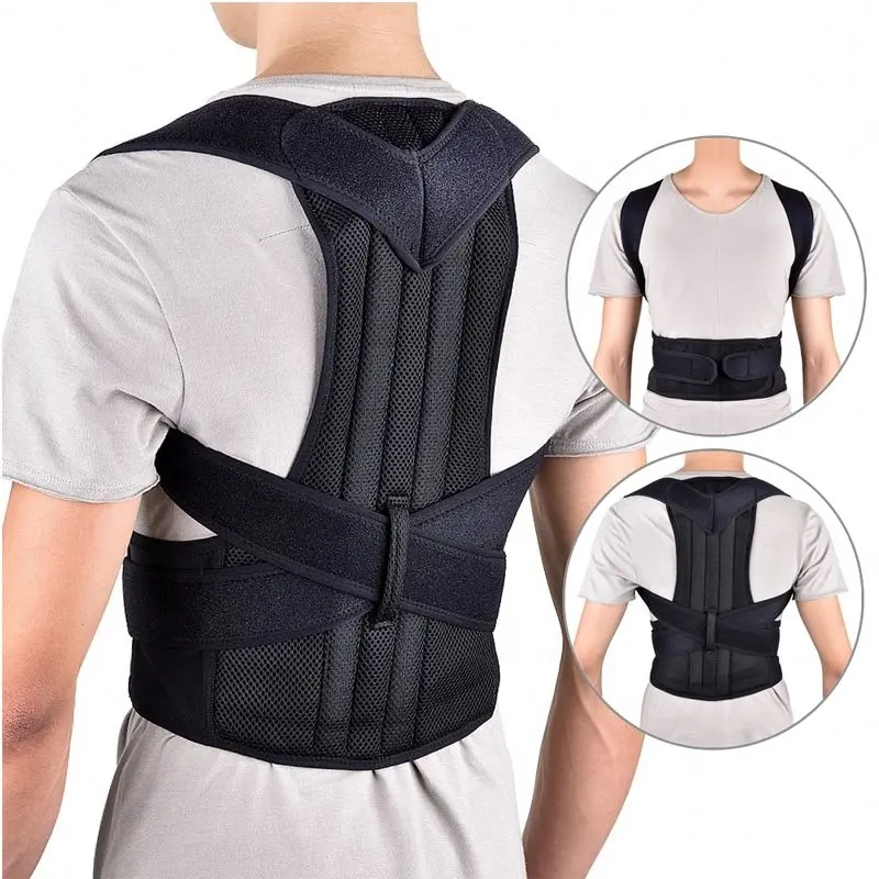 2022 New Wholesale Breathable Adjustable Mesh Fabric Humpback Spine posture Corrector Back Strap Support Girdle Belts for Men