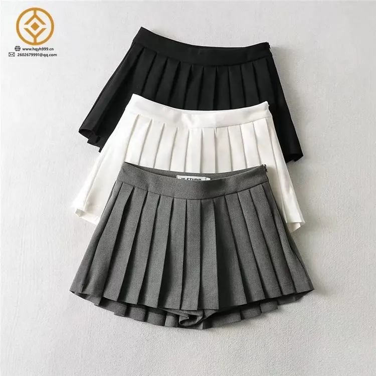 Y9066-high quality fashion sexy culotte femme mini pleated skirt for women