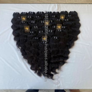 Temple Indian Virgin Raw ผมตรง,ผมสีดำธรรมชาติหยักตรงจากผู้จำหน่ายผมมิงค์ดิบของบราซิล - Product Image 4