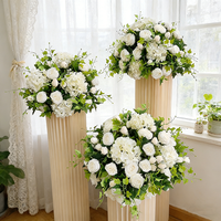 Boule de fleurs artificielles de haute qualité (rose et hortensia) pour centre de table de mariage, décoration en soie pour scène, vitrine et hall d'exposition