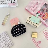 Mini sac mignon à pois avec bouton-pression, contraste de couleurs, rabat, style japonais, pochette de rangement pour écouteurs et rouge à lèvres pour filles