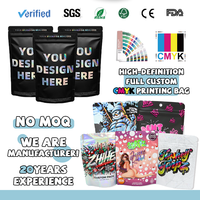 Sachets personnalisés imprimés de 3,5 g en feuille d'aluminium, anti-odeur, pour biscuits, bonbons, emballage plastique, pochette debout, fermeture éclair, sachets en mylar