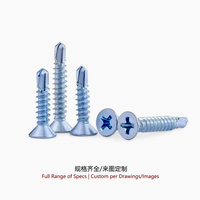 Sekrup Bor Sendiri DIN7504P Zinc CSK Baja Karbon Berlapis Seng Kepala Datar Countersunk Phillips TEK untuk Panel Pintu Logam M4.2 M5.5