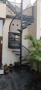 CBMmart escalera curva espiral escalera interior madera metal pisada para Villa Casa hotel lujo simple diseño libre