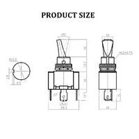 Interrupteur à bascule SPST 12V 30A robuste avec éclairage LED pour applications marines et automobiles, interrupteur de commande métallique pour véhicules
