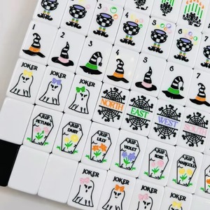 Jeu de tuiles de <span class=keywords><strong>Mahjong</strong></span> américain, <span class=keywords><strong>Mahjong</strong></span> magique effrayant pour Halloween, pour la décoration de B&B et les jeux d'Halloween - Product Image 3