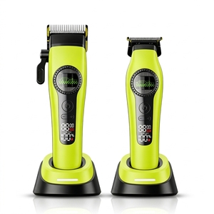 Cortadora <span class=keywords><strong>de</strong></span> Pelo Profesional Recargable 2 en 1 para Salón, 8000 RPM, Inalámbrica, Recortadora <span class=keywords><strong>de</strong></span> Barbero con Base <span class=keywords><strong>de</strong></span> Carga, Cuchilla DLC, Mango <span class=keywords><strong>de</strong></span> Plástico - Product Image 6