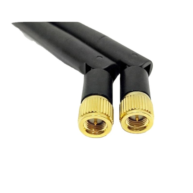 Gold Plated 2.4G 5G Dual Band Antenna Rubber Rod Antenna