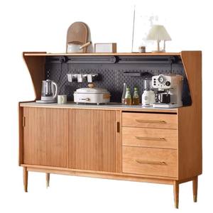 Aparador Moderno Minimalista de Madera Maciza con Almacenamiento, Mueble de Salón Estilo Nórdico, Estación de Café y Té, Mueble de Cocina para Montar en la Pared - Product Image 4