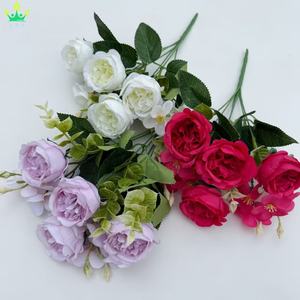 Flores Artificiales de Seda, Ramo de Rosas con Hojas, Decoración para el Hogar, Bodas, Fiestas, Jardín, Jarrones, Mesas, Cafeterías - Product Image 4