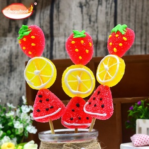 Sucettes et bonbons gélifiés créatifs aux fruits fraise et pastèque de 45g, en forme de brochettes, pour enfants, vente en gros - Product Image 2