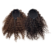 10 12 14 pouces indien Remy cheveux queue de cheval Extensions Double dessiné bouclés cordon poney queues