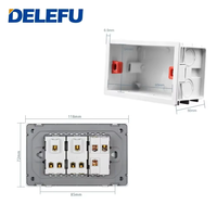 Panneau mural modulaire DELEFU blanc type 118, norme brésilienne, fonction de combinaison libre DIY, bouton d'interrupteur lumineux