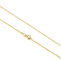 Collier en argent 925 plaqué or 14 carats, chaîne italienne de 18 pouces, SC06