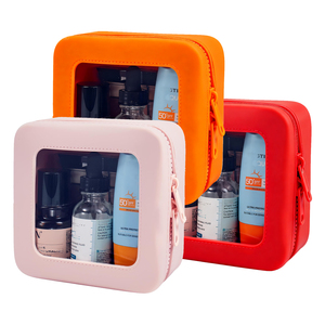 Transparent Travel <b>Makeup</b> Bag Clear Tote Cosmetic Organizer Portable Toiletry <b>Case</b> with Zipper for Essentials Storage Box - Product Image 1