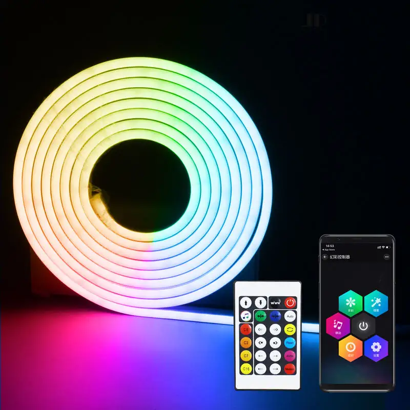 RGB full color led light strip five meters set of 12V flexible neon strip light remote phone APP control smart strip light