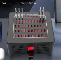 Station de charge USB 50 ports, chargeur rapide, reconnaissance de charge intelligente, 250W 5V50A, station de charge multi-ports
