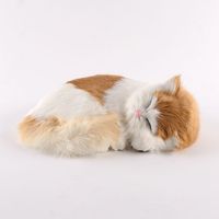 Chat en peluche réaliste qui dort, adorables animaux de compagnie, chatons qui respirent comme un vrai chat, peluche réaliste en fourrure