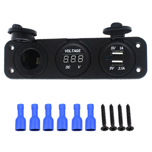 <span class=keywords><strong>Prix</strong></span> d'usine <span class=keywords><strong>Prise</strong></span> de courant 12V avec chargeur USB double et voltmètre LED - Product Image 1